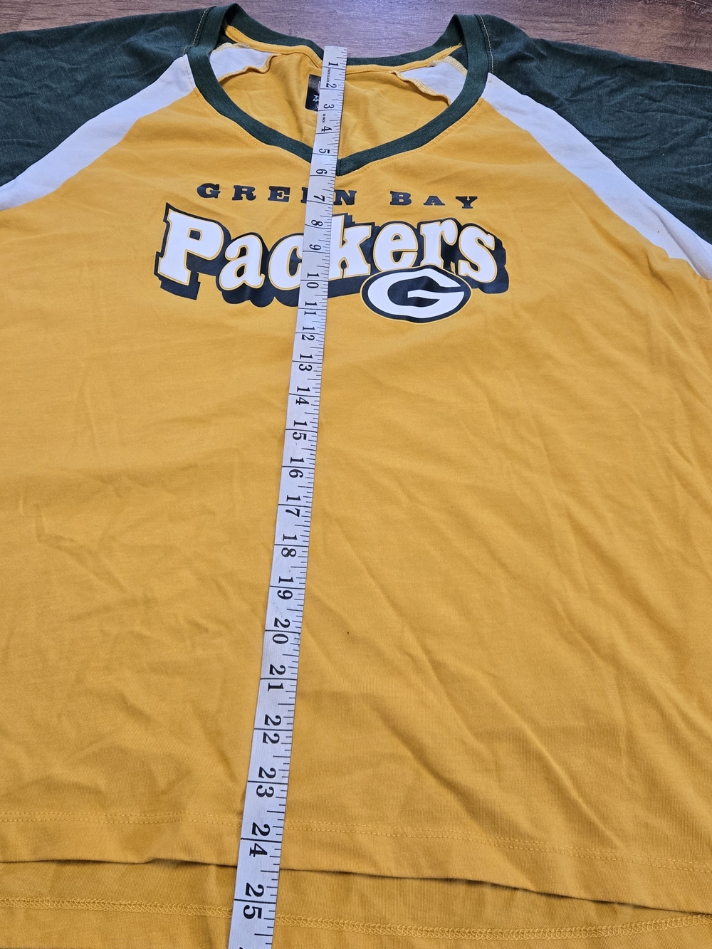 Womens Green Bay Packers Short Sleeve Tee - Gold & Green  Size 2x - Picture 5 of 6